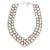 Chanel Rock Stud Silver 3 Row Metal Link v Necklace Signed 1990's For Sale