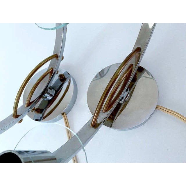 Silver French Art Deco Table Lamps in Chrome and Glass, Set of 2 For Sale - Image 8 of 10