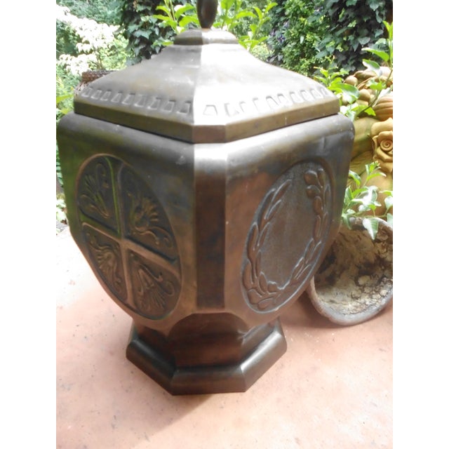 Antique Lidded Box in Brass Sheet with Embossing, 1890s For Sale - Image 6 of 18