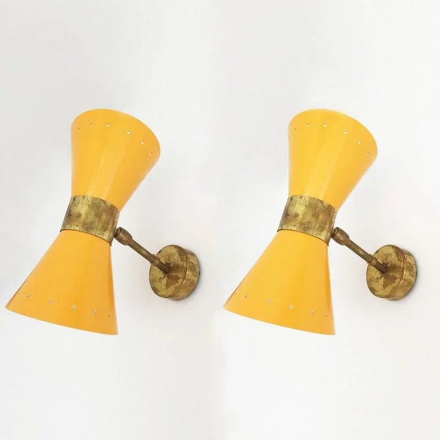 Mid-Century Modern Mid-Century Italian Brass Sconces, 1950s, Set of 2 For Sale - Image 3 of 6