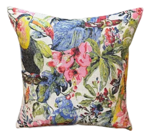 Toucan Parrot Woven 18x18 Cushion Cover
