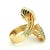 Italian Modernist 18k Gold Blue & Orange Sapphire Diamond Bypass Ring, Circa 1980, Size 7.75 For Sale - Image 4 of 11