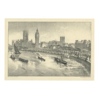 Maclure and Macdonald, The Thames Embankment, Victorian London, 1880, Lithograph For Sale