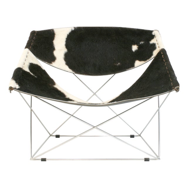 F675 Butterfly Chair in Cowhide by Pierre Paulin for Artifort For Sale