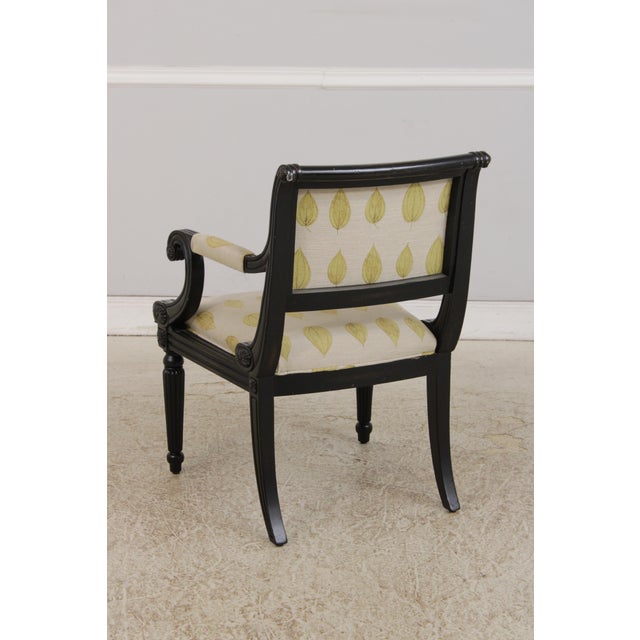 Textile Hickory Chair Upholstered Armchair & Ottoman For Sale - Image 7 of 18