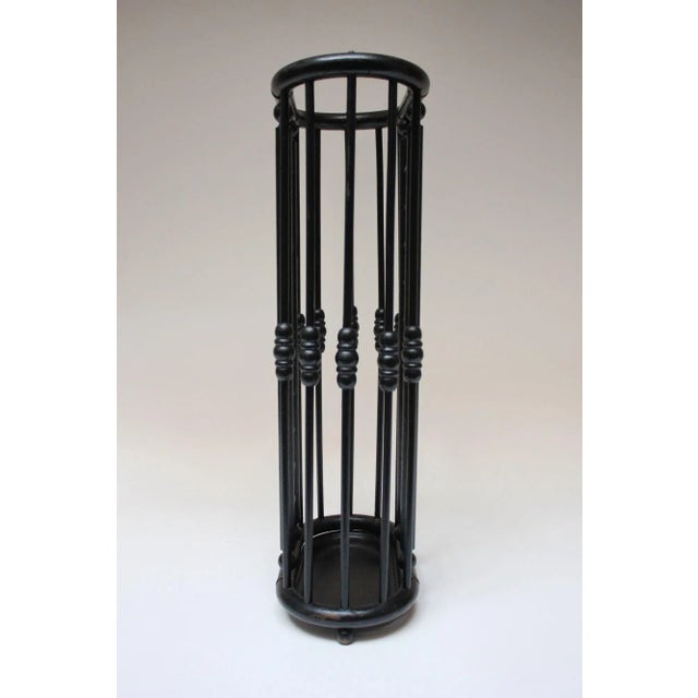 Arts & Crafts Arts and Crafts Stick and Ball Form Ebonized Umbrella Stand For Sale - Image 3 of 12