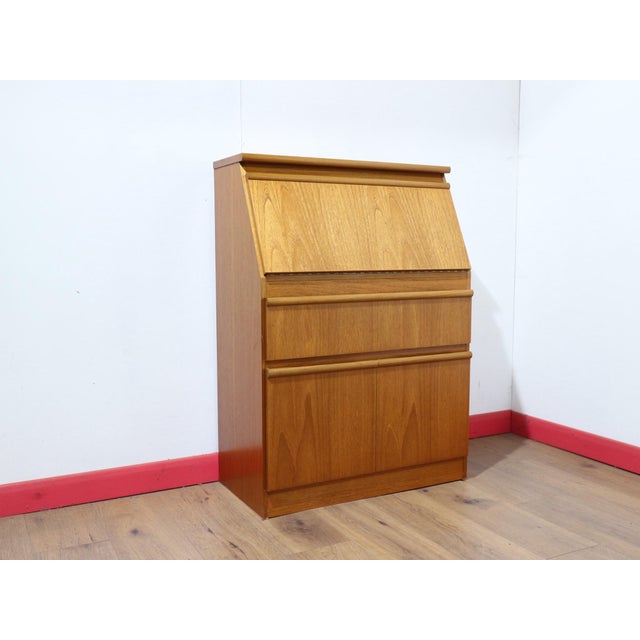 Mid Century Modern Vintage Teak Secreataire Desk For Sale - Image 9 of 12