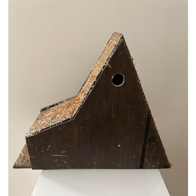 Brown Mid Century Modern 1960s a-Frame Christmas Manger Nativity Scene With Hand-Painted Figures For Sale - Image 8 of 10