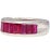 18K White Gold Channel Set Natural Baguette Cut 1-Row Ruby Band Ring, Size 6.5 For Sale - Image 4 of 6