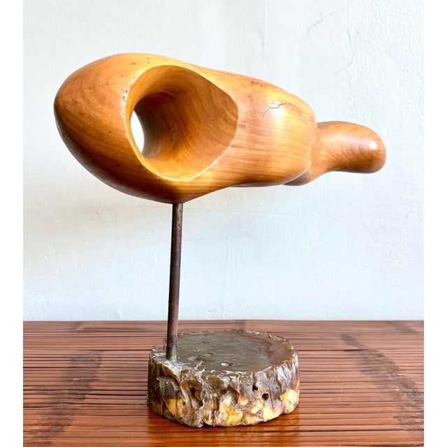 Late 20th Century Vintage Boho Carved Wood Sculpture For Sale - Image 5 of 9