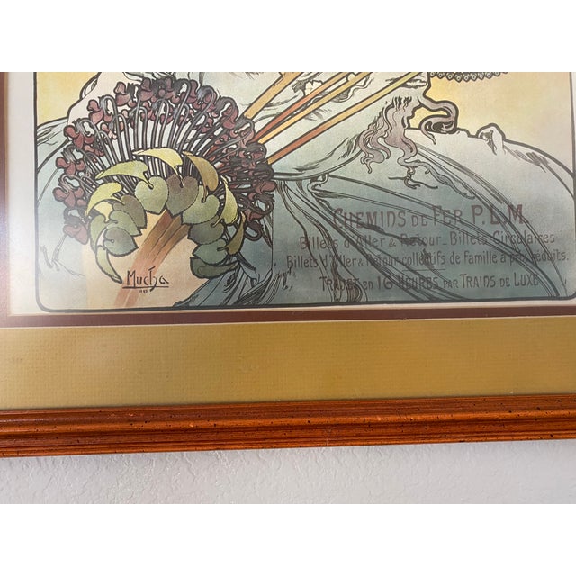 Alphonse Mucha Vintage Alphonse Mucha Framed Posters - Bières De La Meuse & Monaco-Monte Carlo (Pre-1977) - a Pair For Sale - Image 4 of 9
