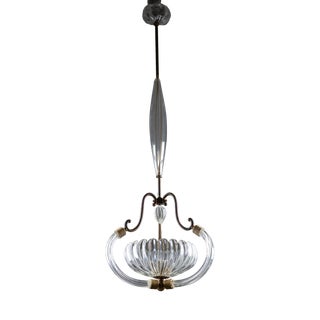 Art Deco Murano Glass Chandelier from Barovier and Toso, 1930s For Sale