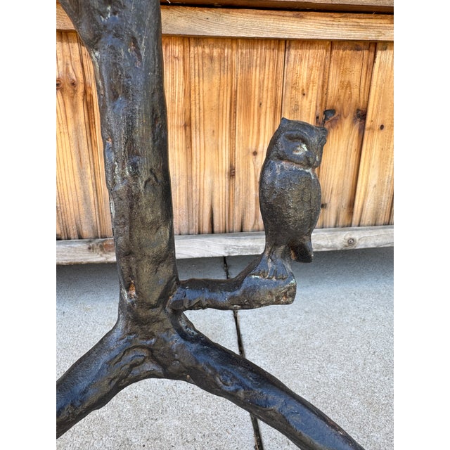 Mid-Century Modern Vintage Giacometti Style Iron Branch Table With Glass Top For Sale - Image 3 of 5