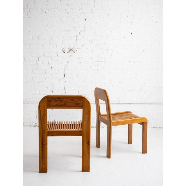 Italian Post Modern Wood Slat Dining Chairs, a Set of 4 For Sale - Image 4 of 13