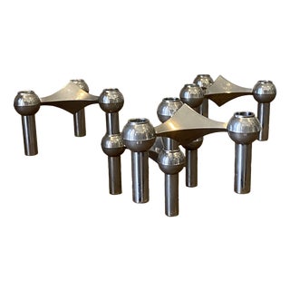 Vintage Modular S22 Candleholders, 1970, Set of 4 For Sale
