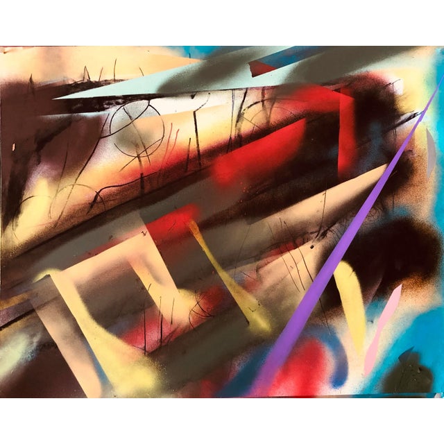 2020s Abstract Original Painting by Erik Sulander on Paper 28x22 For Sale - Image 5 of 5