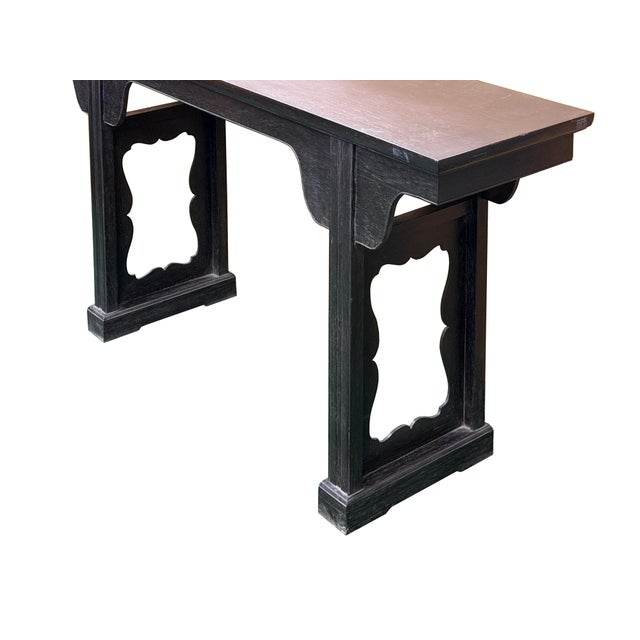 Wood Chinese Dark Brown Black Huali Rosewood Ming Style Altar Table For Sale - Image 7 of 11