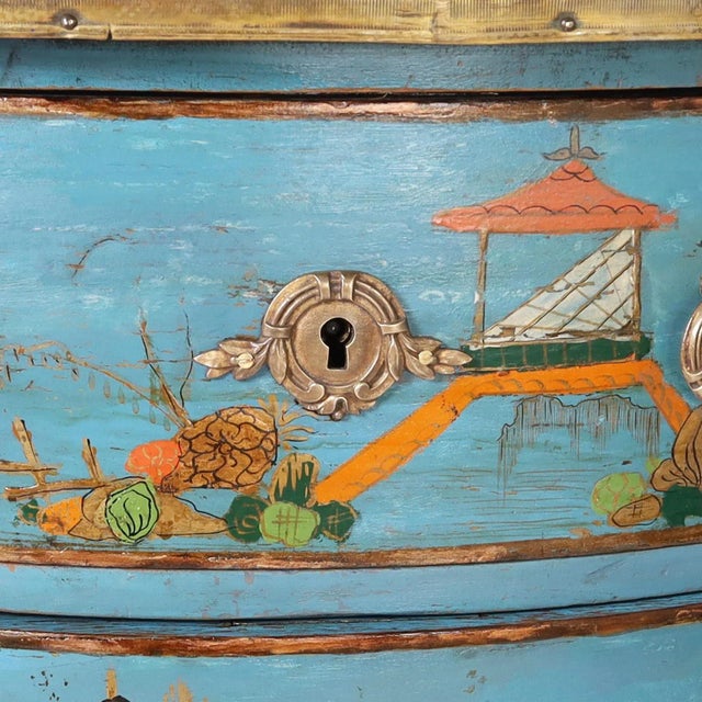 Antique French Louis XV Style Marble Top Stand With Chinoiserie For Sale - Image 9 of 11