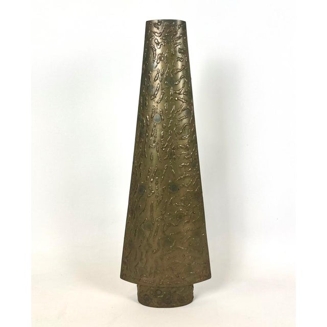 Large Brutalist Copper-Plated Vase, 1970s For Sale - Image 11 of 11