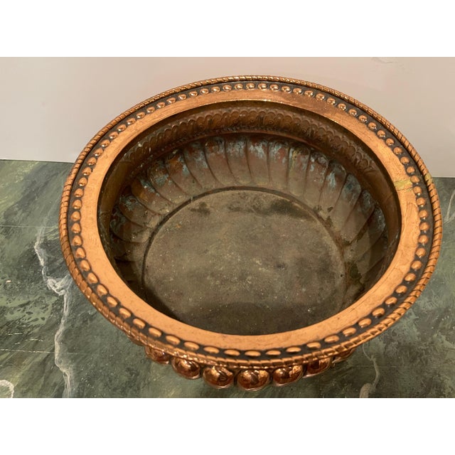 19th Century French Copper Jardiniere or Planter with Lion Handles, 19th Century For Sale - Image 5 of 6
