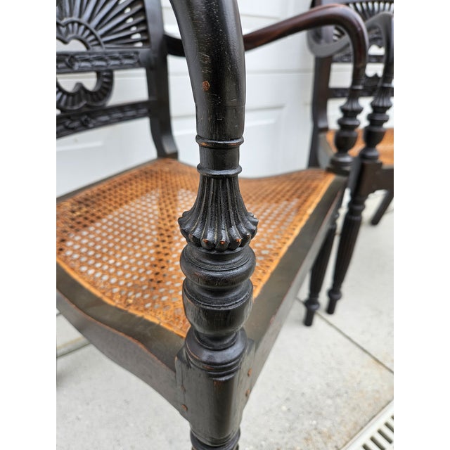 Anglo-Indian British Colonial Carved Armchairs For Sale - Image 6 of 15