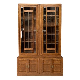 Art Nouveau Italian Sideboard in Wood and Glass, 1920s For Sale