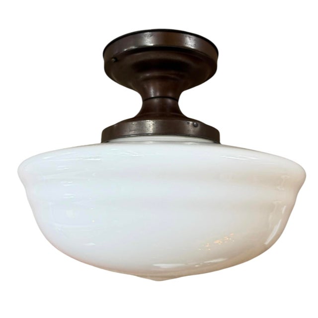 1920s Large Traditional Ceiling Light Fixture For Sale - Image 4 of 5