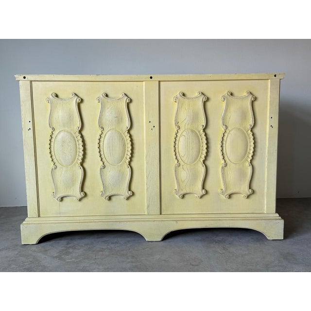 Vintage French Provincial Style Carved Wood Sideboard / Buffet Cabinet For Sale - Image 14 of 18
