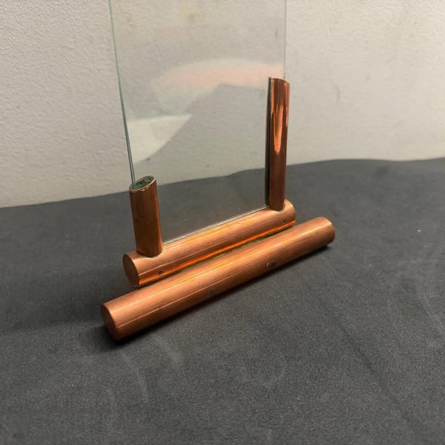 Authentic 1930s Art Deco Copper and Glass French Picture Frame For Sale - Image 14 of 14