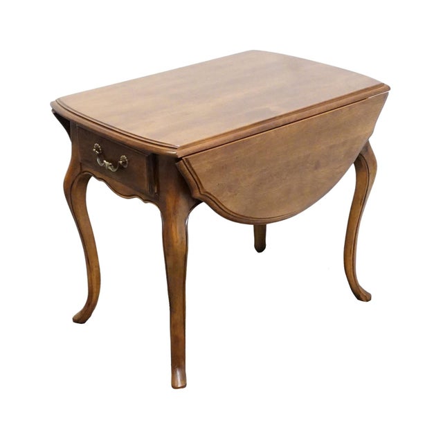 ETHAN ALLEN Country French Collection Solid Birch 36" Drop Leaf Accent End Table 26-8302 23" High Leaves Down: 19.25" Wide...
