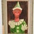 Folk Art Vintage Folk Art Oil on Woven Fabric Painting of Red Faced Circus Clown in Green Suit, Signed J D For Sale - Image 3 of 10