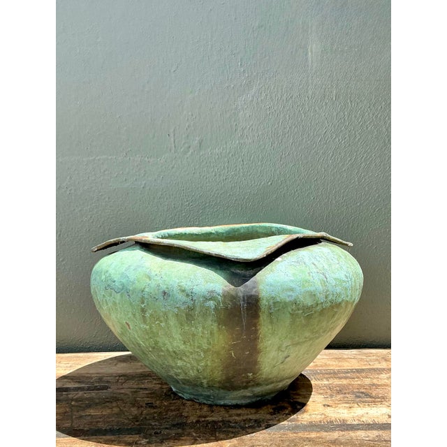 Vintage Heavily Patinated Bronze Planter For Sale In West Palm - Image 6 of 12