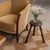 Unique vintage stool with circular seat and twisted tripod legs from France. Circular seat has beautiful carved ring...