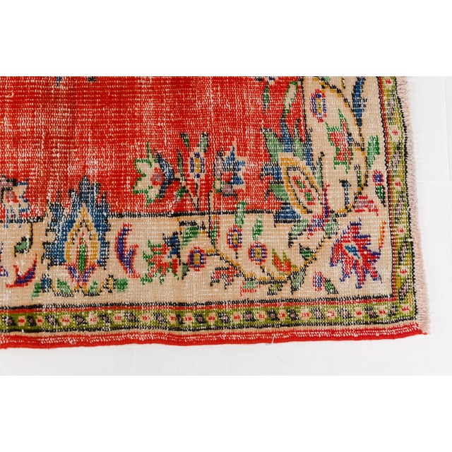 Oushak Anatolian Floral Carpet For Sale - Image 6 of 10