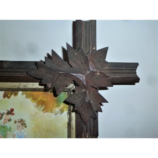 Wood Adirondack Maple Leaf Wood Tramp Art Framed Figurative Print For Sale - Image 7 of 10