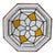 Arts & Crafts Octogonal Stylized Floral Beveled & Stained Leaded Glass Window For Sale - Image 6 of 6
