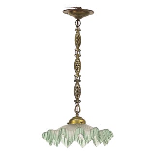 Art Deco Piecrust Hanging Lamp For Sale