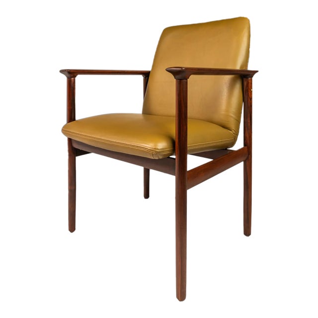 Mid-Century Scandinavian Modern Arm Chair in Solid Rosewood & Leather by De Klerk & Sons, Netherlands, Circa 1960s For Sale