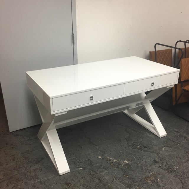 Z Gallerie White Jett Desk Chairish