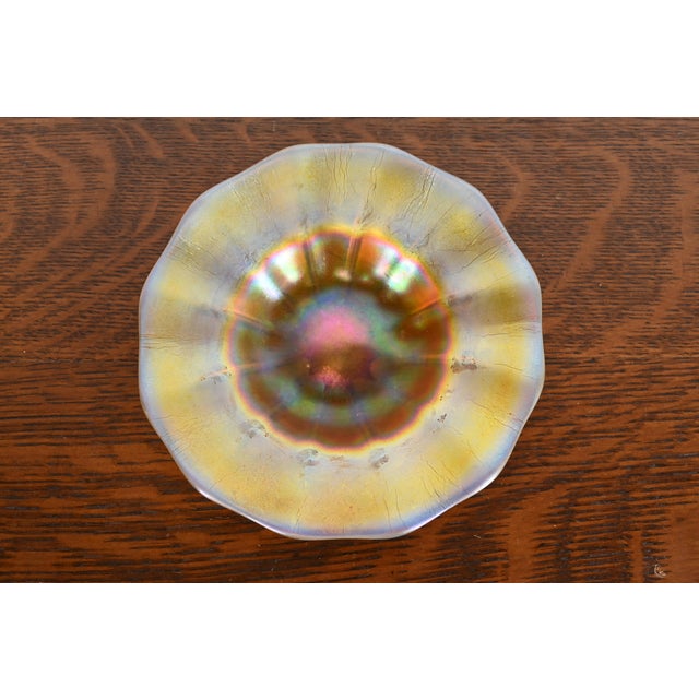 Gold Steuben Aurene Iridescent Art Glass Plate or Catchall Dish For Sale - Image 8 of 8