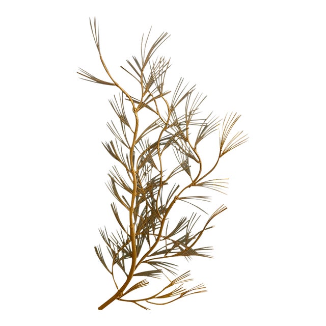 Curtis Jere Nature Series Pine Tree Branch Wall Art Hanger Wrought Iron C. Jere For Sale