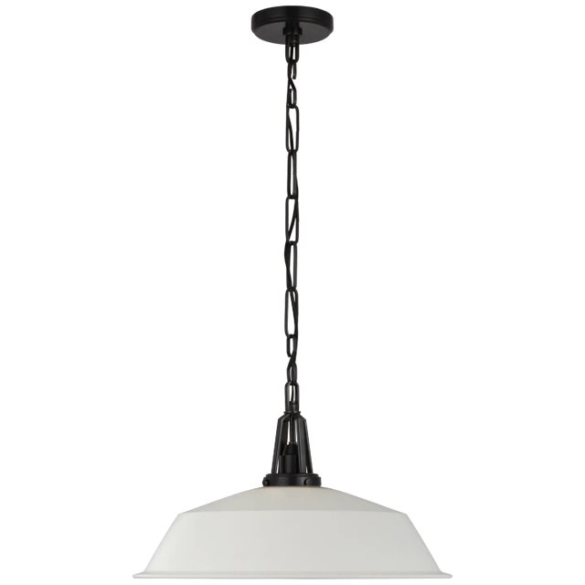 Layton 20" Pendant in Bronze with Matte White Shade Designer: Chapman & Myers Canopy: 5.25" Round Mounting: Chain Shade...