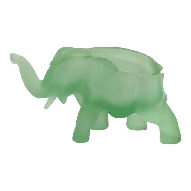 Vintage Frosted Glass Elephant Jar Chairish