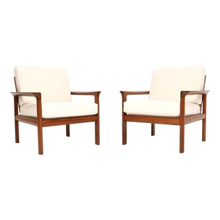 Vintage Danish Teak Lounge Chairs by Sven Ellekaer for Komfort, 1960, Set of 2 For Sale