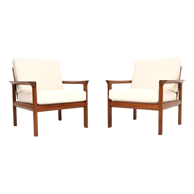 Vintage Danish Teak Lounge Chairs by Sven Ellekaer for Komfort, 1960, Set of 2 For Sale