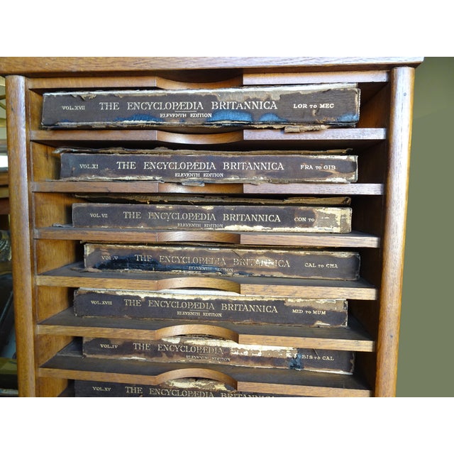Antique Bookcase 29 Encyclopedia Britannica Books Eleventh Edition 1911