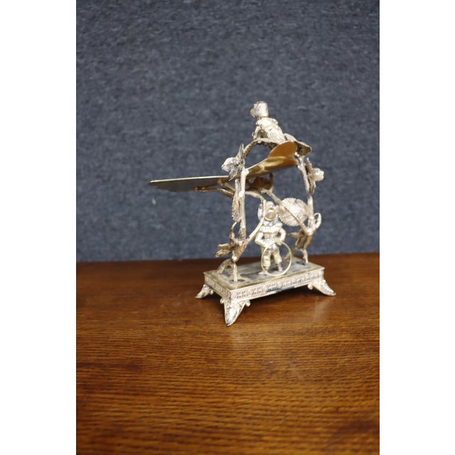 Victorian Figural Silver-Plate Tazza With Engraved Floral Tray For Sale - Image 17 of 18