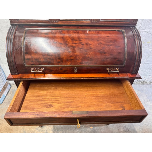 French Louis XVI Style Roll Top Desk For Sale - Image 10 of 18