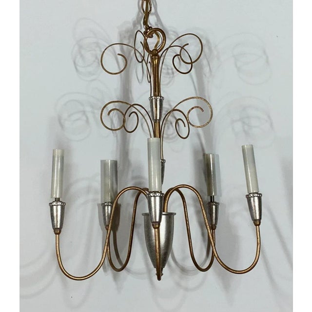 1980s Neoclassic Style Five Stems Chandelier For Sale - Image 9 of 9
