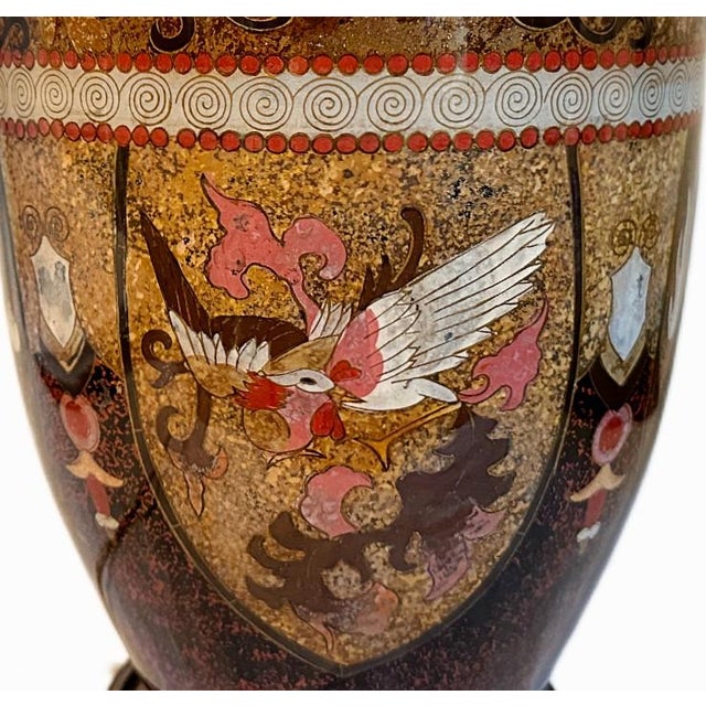 Chinoiserie Vintage Chinese Dragon & Phoenix Revese Painted Glass Chinoiserie Lamp For Sale - Image 3 of 7